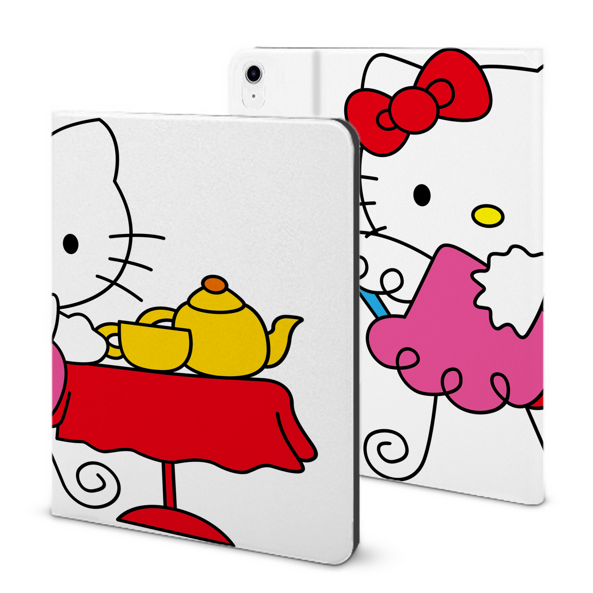（画像用） Hello Kitty ハローキティ IPad ケース ブック型 PUレザー TPU 耐衝撃 軽量 薄型 ペン収納なし 全面保護 IPad 各モデル対応